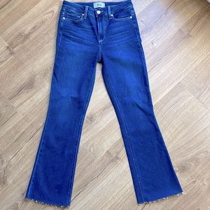 PAIGE Claudine High Waist Frayed Hem Jeans. Size 27